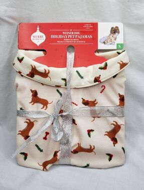 Weiner Dog Holiday Pajamas Size Small